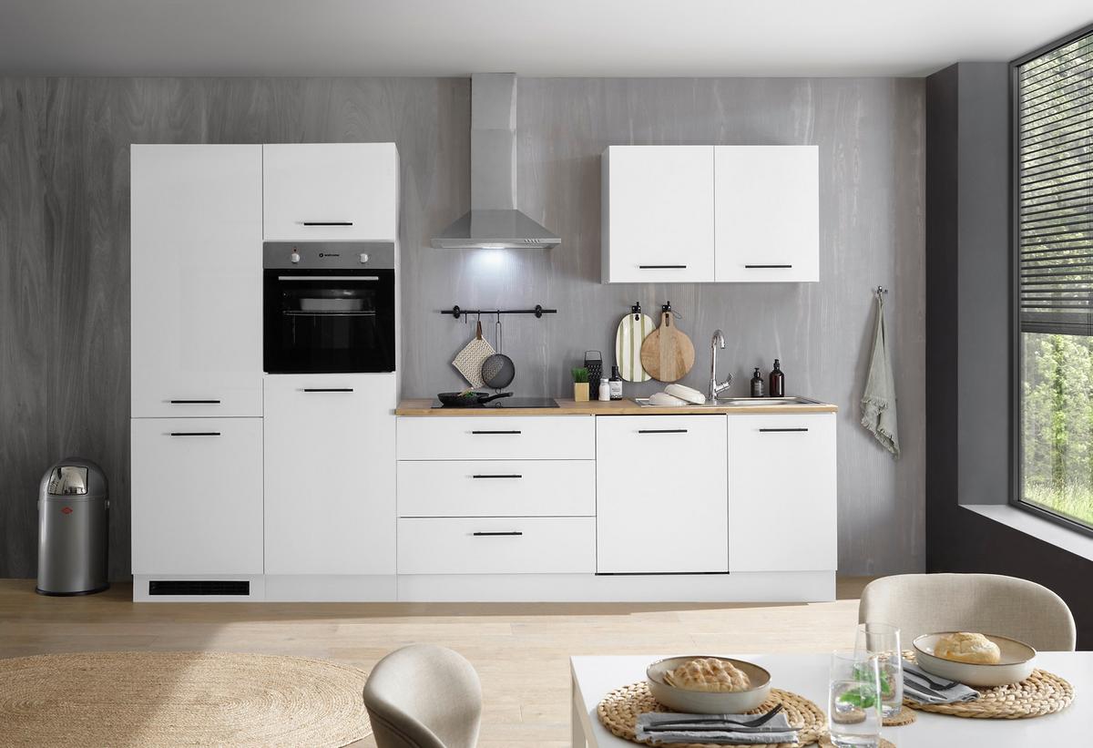 Küchenblock Tirol Weiß B: 310 cm - Eichefarben/Weiß, Basics, Holzwerkstoff (310cm) - MID.YOU