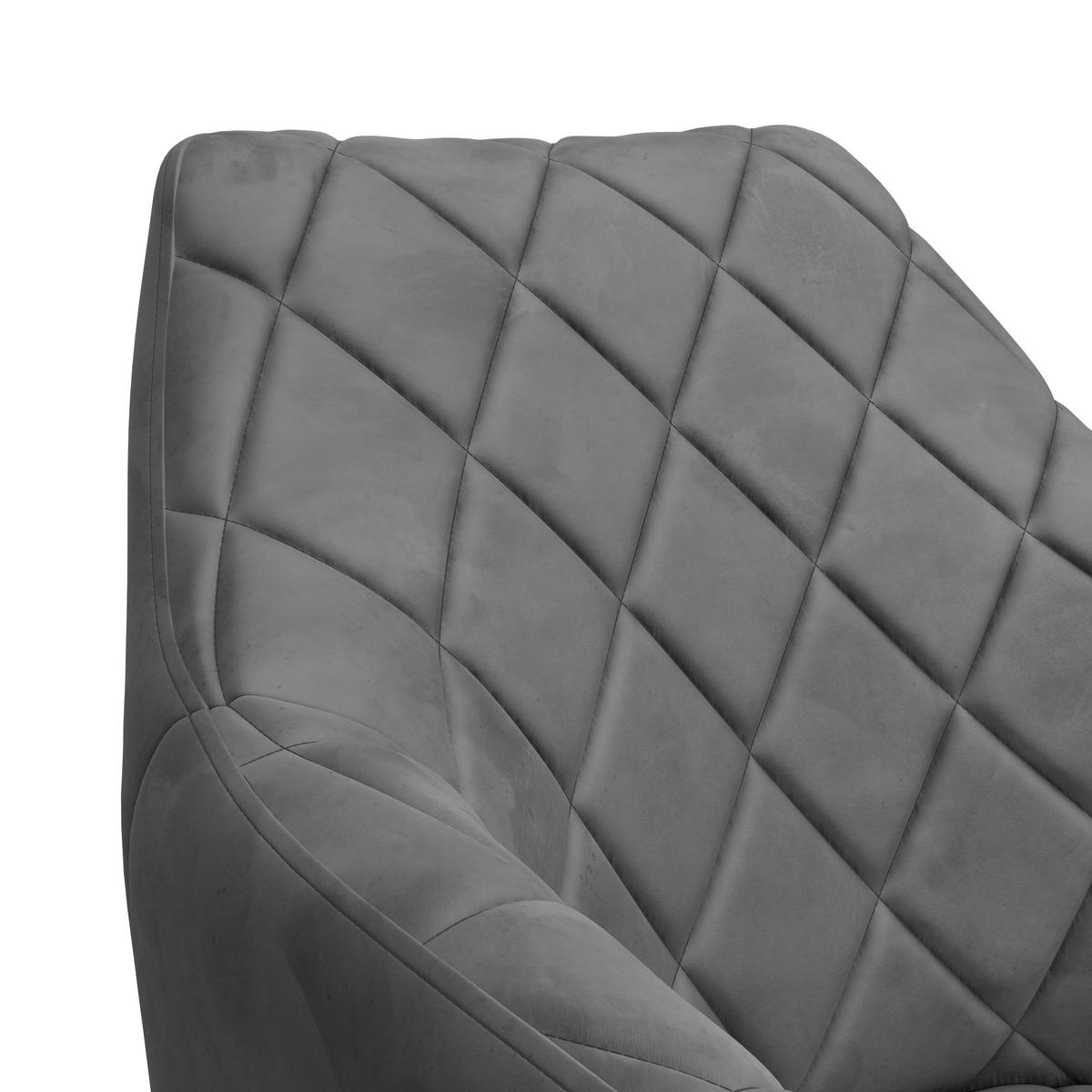 Stuhl Patti Hellgrau, Sitzfl. 360° Drehbar - Hellgrau/Schwarz, KONVENTIONELL, Textil/Metall (58/81/54cm)