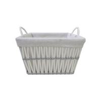 KORB EDITH - Weiß/Grau, KONVENTIONELL, Textil/Metall (35/30/23cm) - Luca Bessoni