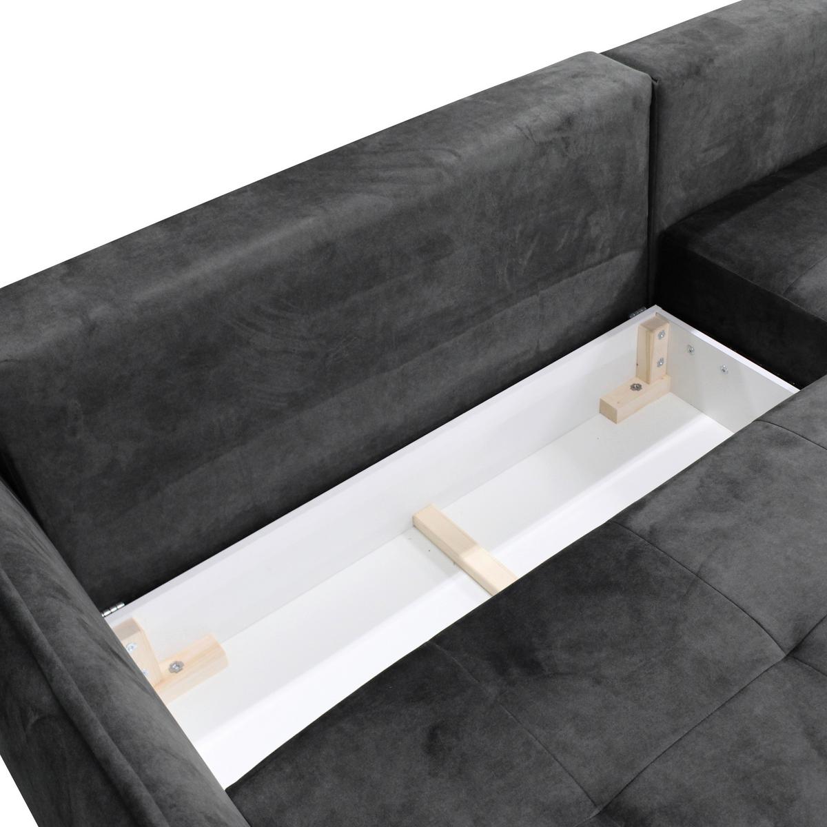 Ecksofa Whisper Anthrazit S: 264x196cm - Anthrazit/Goldfarben, Design, Textil (264/196cm) - MID.YOU