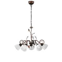 Hängeleuchte Traditio H: 150 cm 5-Flammig Metall/ Glas - Rostfarben/Braun, KONVENTIONELL, Glas/Metall (70/150cm) - Trio Leuchten