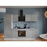 Küchenblock Malia B: 270 Cm Grau, Mit Geräte - Weiß/Grau, Basics, Holzwerkstoff (270cm) - Respekta
