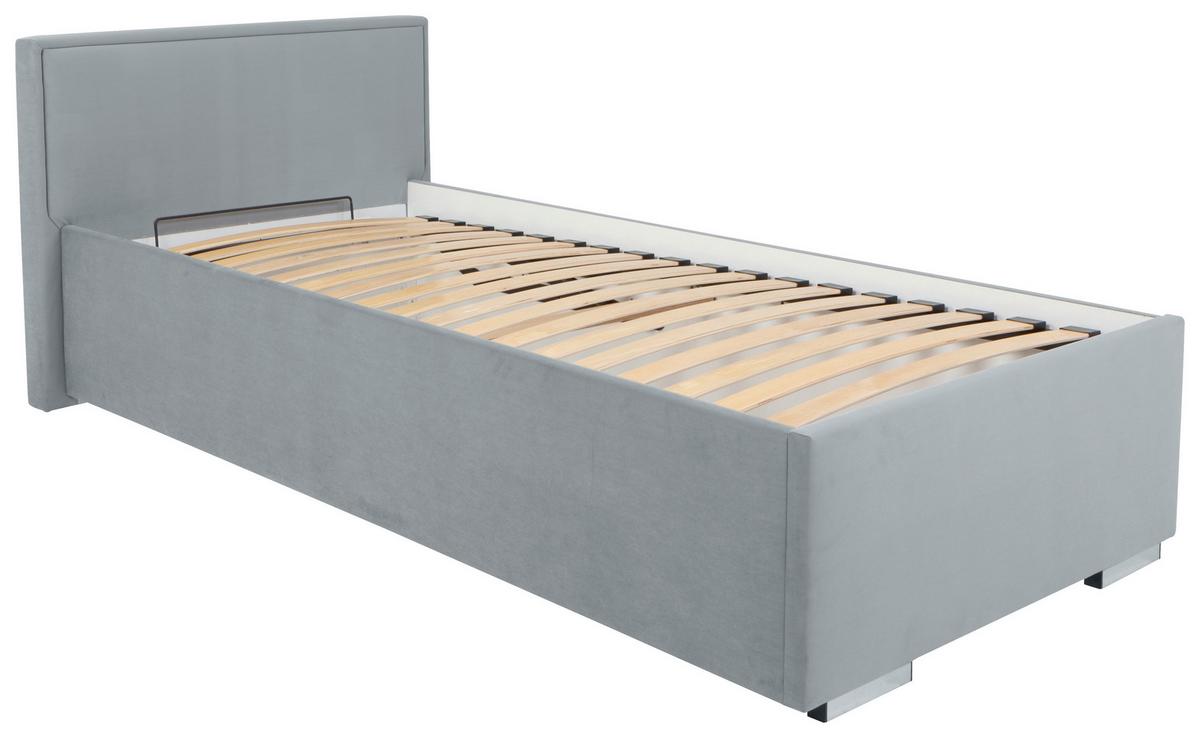 Čalouněná postel ANADIA 90x200cm - šedá/barvy chromu, Moderní, kov/dřevo (90/200cm) - MID.YOU