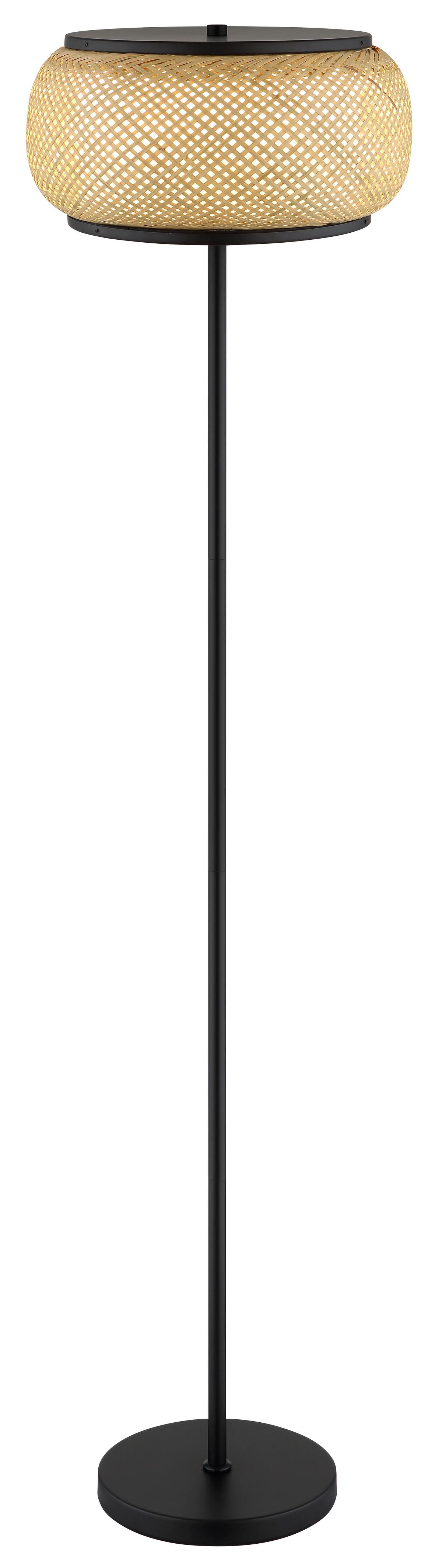 Led-stehleuchte Memory-Funktion - Schwarz/Naturfarben, Design, Holz/Kunststoff (38/146,1cm) - Globo