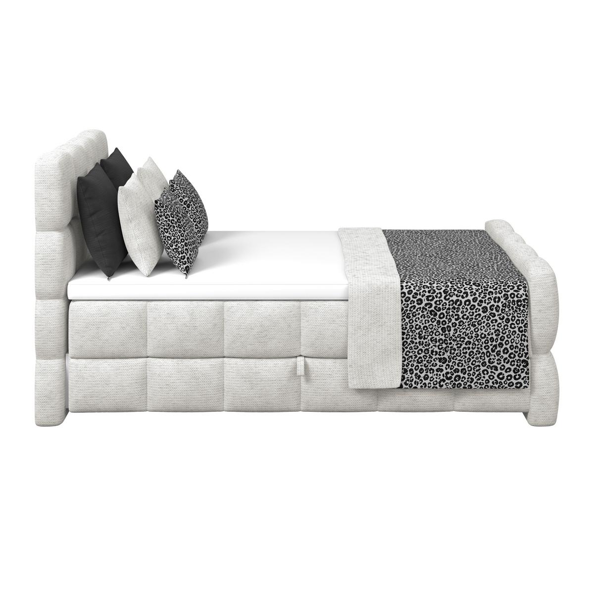 Boxspringbett Brisbane inkl. Bettkasten 120x200 - Creme/Schwarz, Trend, Holz/Holzwerkstoff (120/200cm) - Sembella