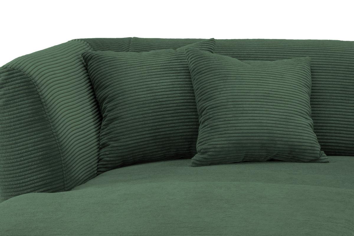 Ecksofa Colori Dunkelgrün S: 160/264 cm - Dunkelgrün/Schwarz, MODERN, Holz/Textil (160/264cm) - MID.YOU