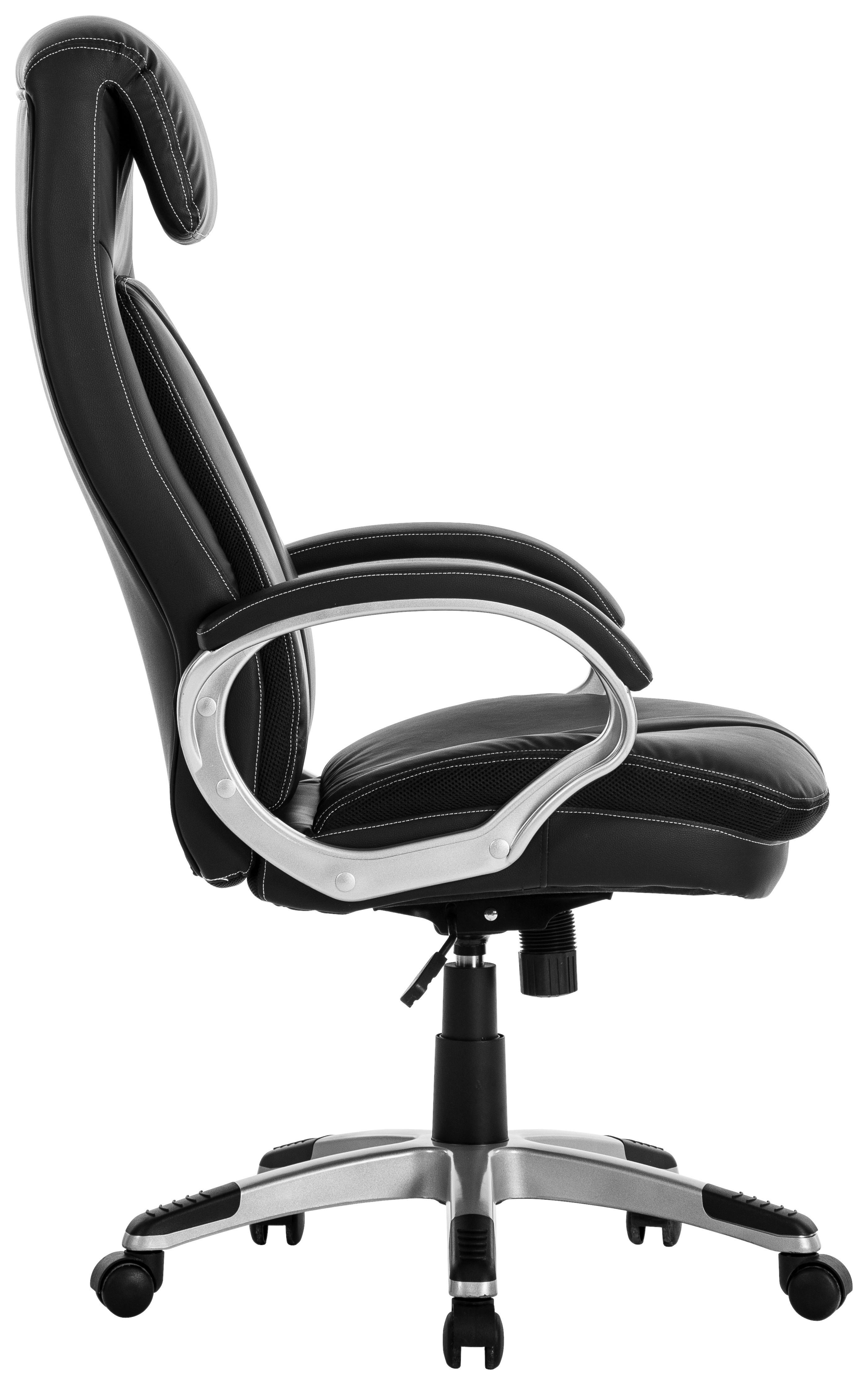 Chefsessel Graz - Schwarz, MODERN, Kunststoff/Textil (68/124/79cm)