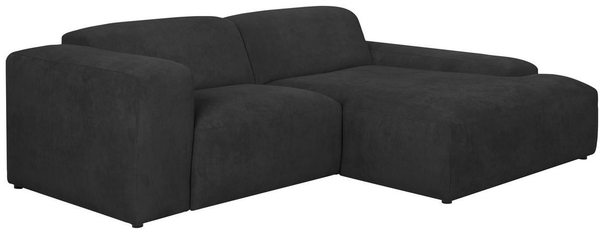 Ecksofa Hannah Anthrazit 252x170 Cm - Anthrazit/Schwarz, Design, Textil (252/170cm) - MID.YOU