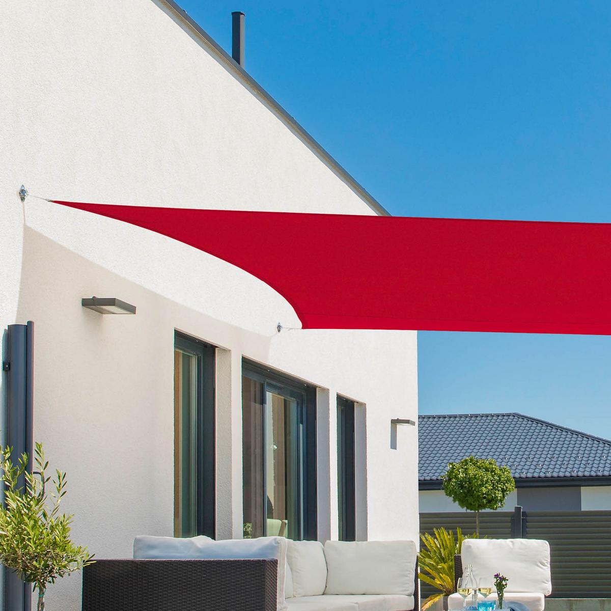 Sonnensegel Rechteck 3x4 M - Dunkelrot, Basics (300/400cm)