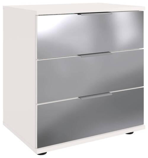 Nachkästchen Weiß H: 58 Cm Saigon - Klar/Schwarz, MODERN, Glas/Holzwerkstoff (52/58/38cm) - MID.YOU