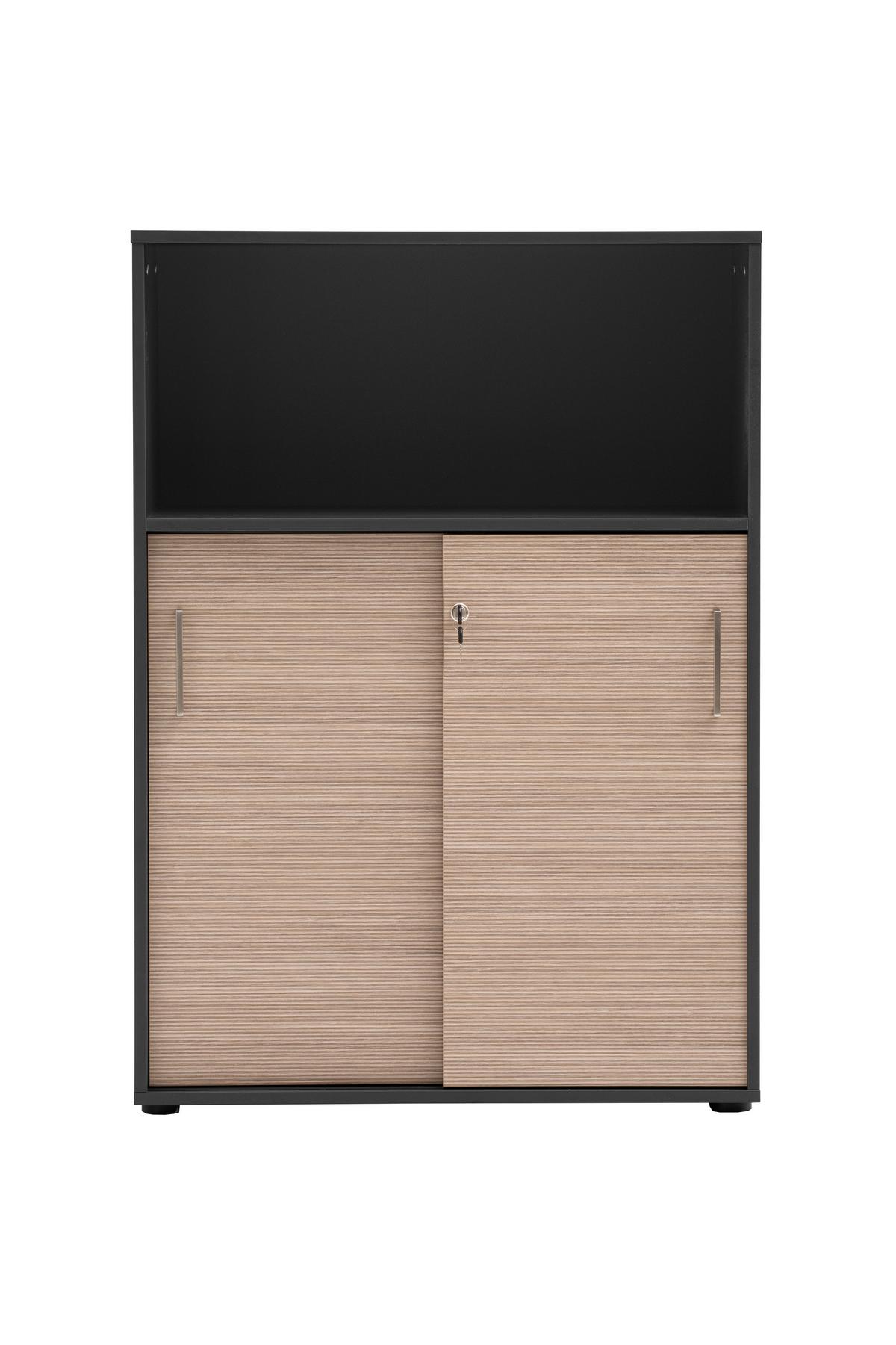 AKTENSCHRANK Metz Anthrazit/Beige B: 80,1cm - Beige/Anthrazit, MODERN, Holzwerkstoff (80,1/113,4/38,2cm) - MID.YOU