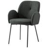 Armlehnstuhl Pauline Leinenoptik Grau, B: 62 Cm - Schwarz/Grau, KONVENTIONELL, Holz/Textil (62/85/64cm) - MID.YOU