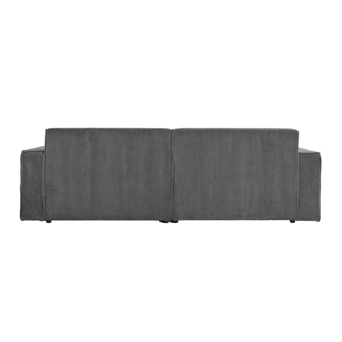 Rohová sedačka LOFT, pravá, antracitový manšestr - černá/světle zelená, Moderní, textil/plast (265/75/172cm) - Mömax