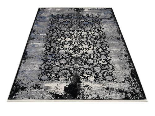 Webteppich Colorado Flower - Dunkelgrau/Hellgrau, Design, Textil (67/130cm) - Musterring