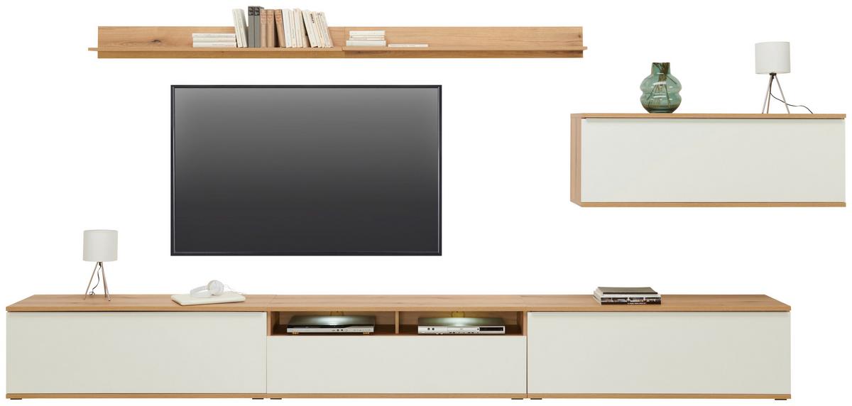 Wohnkombination 6 -Teilig. Power Alpinweiß - MODERN, Holzwerkstoff (382,5/219,2/40cm)