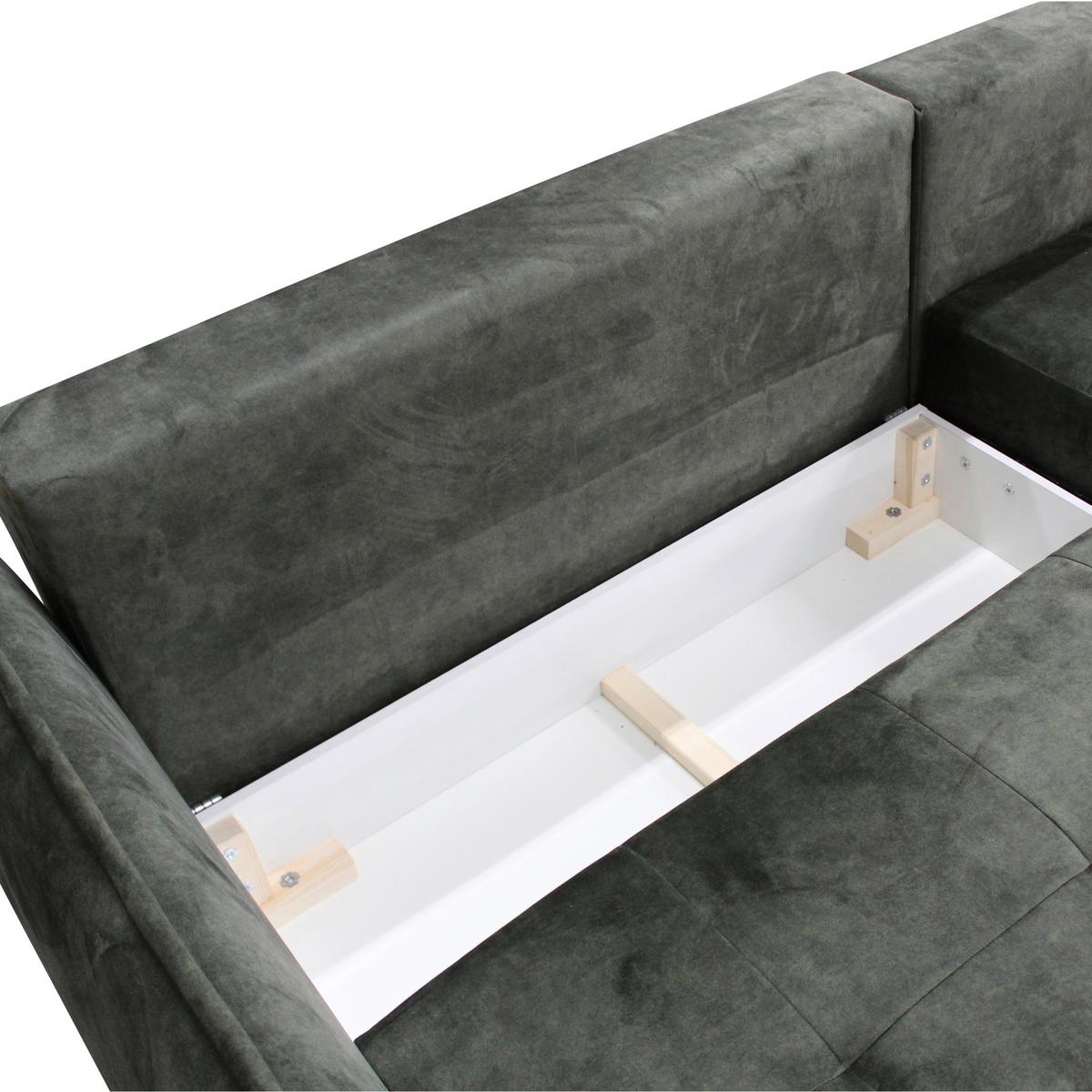 Ecksofa Whisper Grün S: 264x196 cm - Goldfarben/Grün, Design, Textil (264/196cm) - MID.YOU