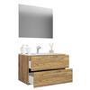 Badezimmer Badinos 3-Teilig Honigeiche B: 80 cm - Honigeiche/Weiß, MODERN, Keramik/Holzwerkstoff (80cm) - MID.YOU