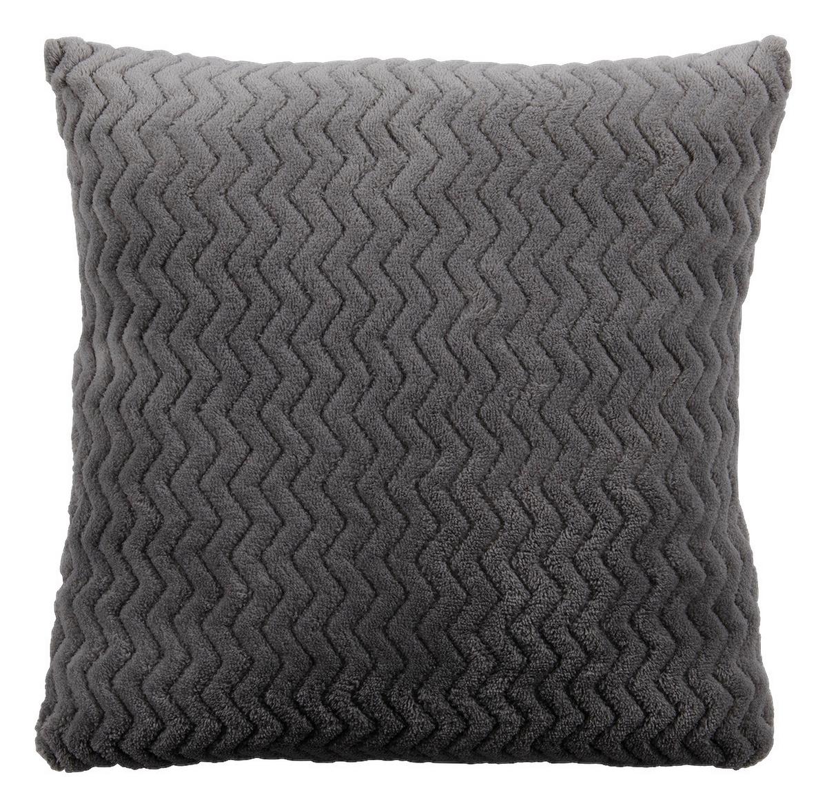 Zierkissen Talisha 40x40 cm Polyester Grau mit Zipp - Grau, MODERN, Textil (40/40cm) - Luca Bessoni