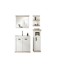 Badezimmer Florenz Pinienfarben B: 143cm - Weiß/Pinienfarben, Design, Naturmaterialien/Holzwerkstoff (143/200/46cm) - MID.YOU