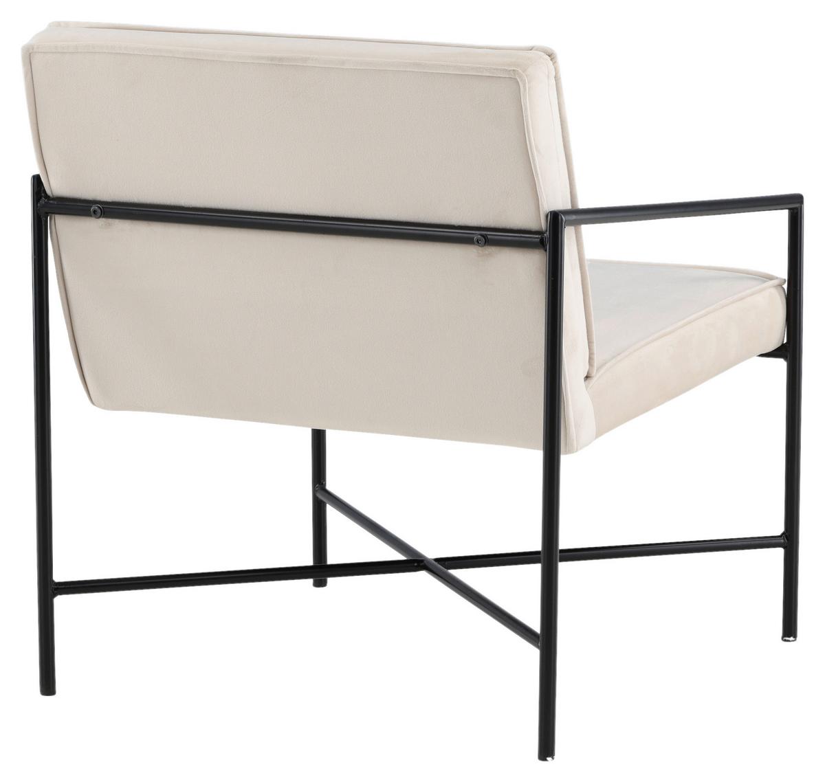 Sessel Rakel - Beige/Schwarz, Design, Textil/Metall (66/78/65cm) - Livetastic