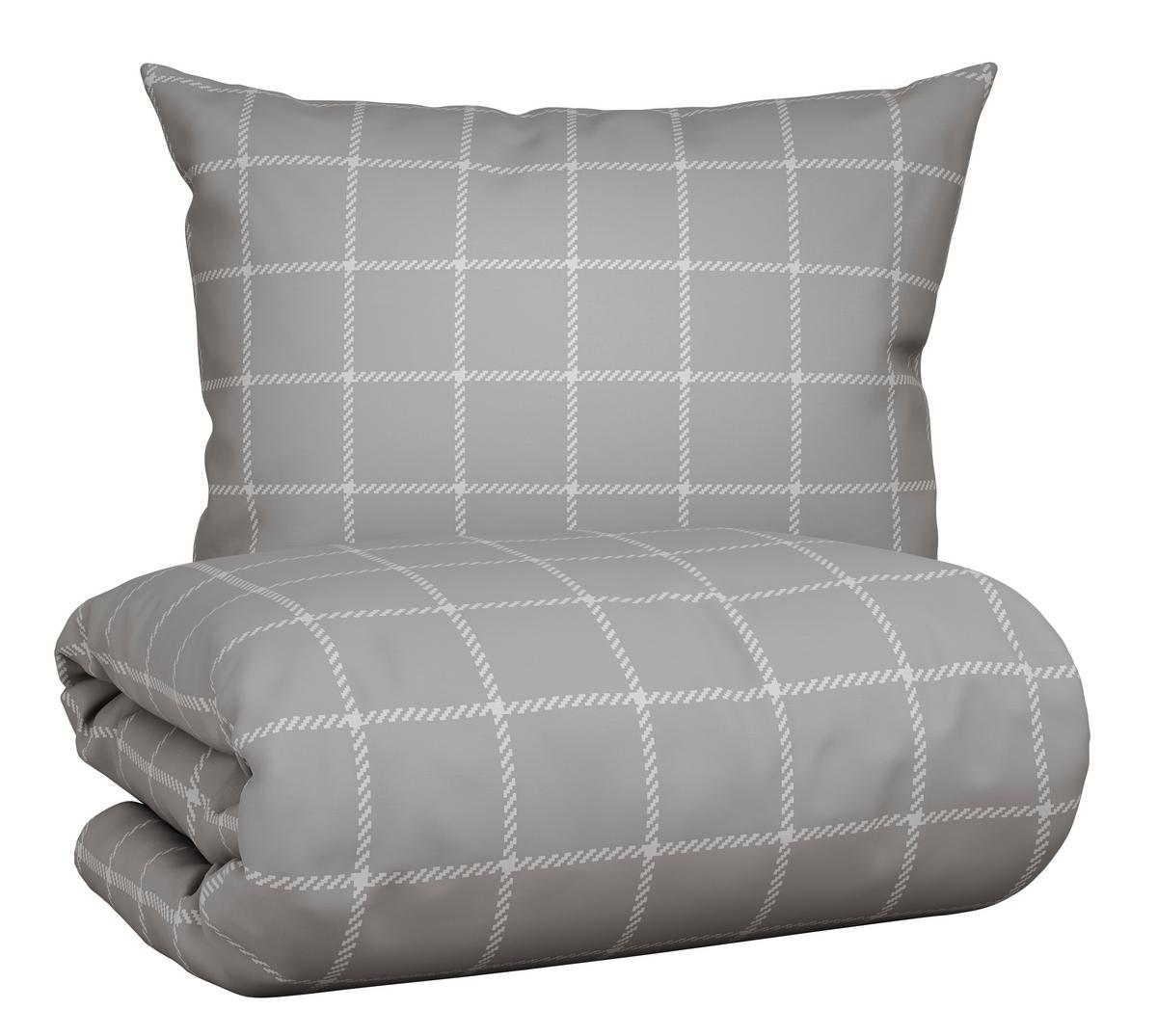 POSTEĽNÁ BIELIZEŇ KARO ALLOVER - svetlosivá, Konventionell, textil (140/200cm) - Mömax