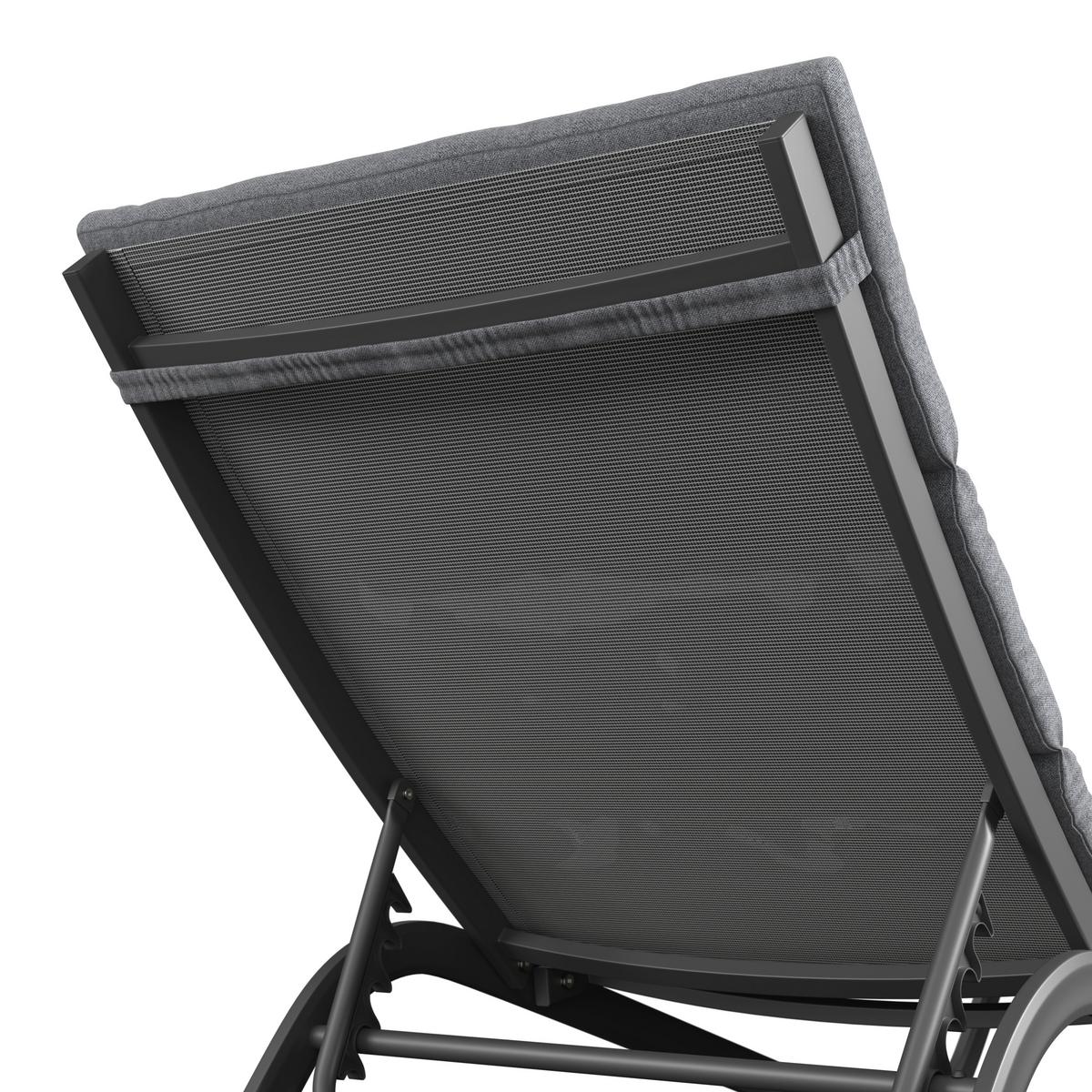 ZÁHRADNÉ LEŽADLO OTTI - sivá/antracitová, Basics, kov/textil (211/44/75cm) - Mömax