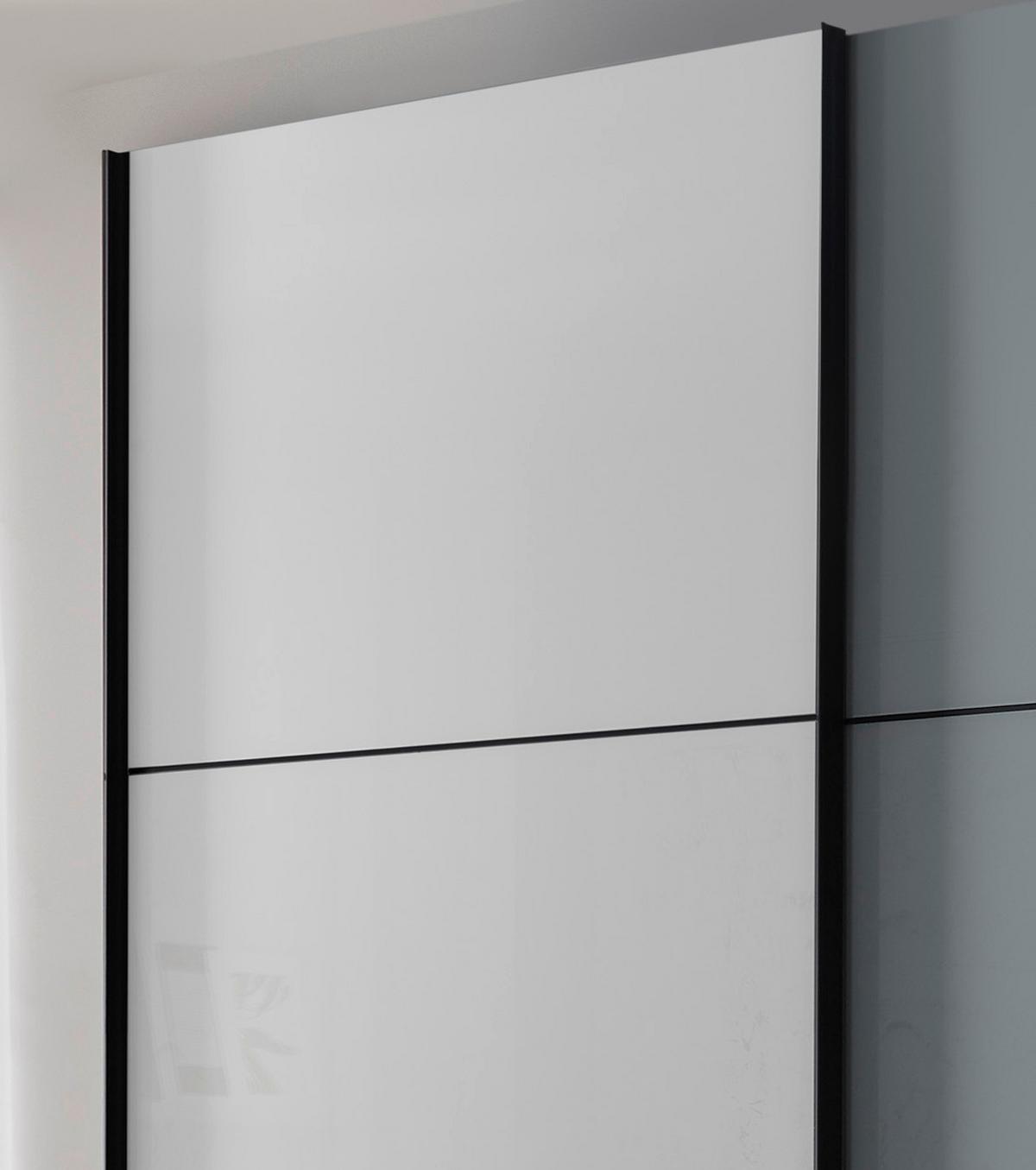 Schwebetürenschrank Glasfront 167 Cm Includo, Hellgrau/weiß - Dunkelgrau/Hellgrau, MODERN, Glas/Holzwerkstoff (167/222/68cm)