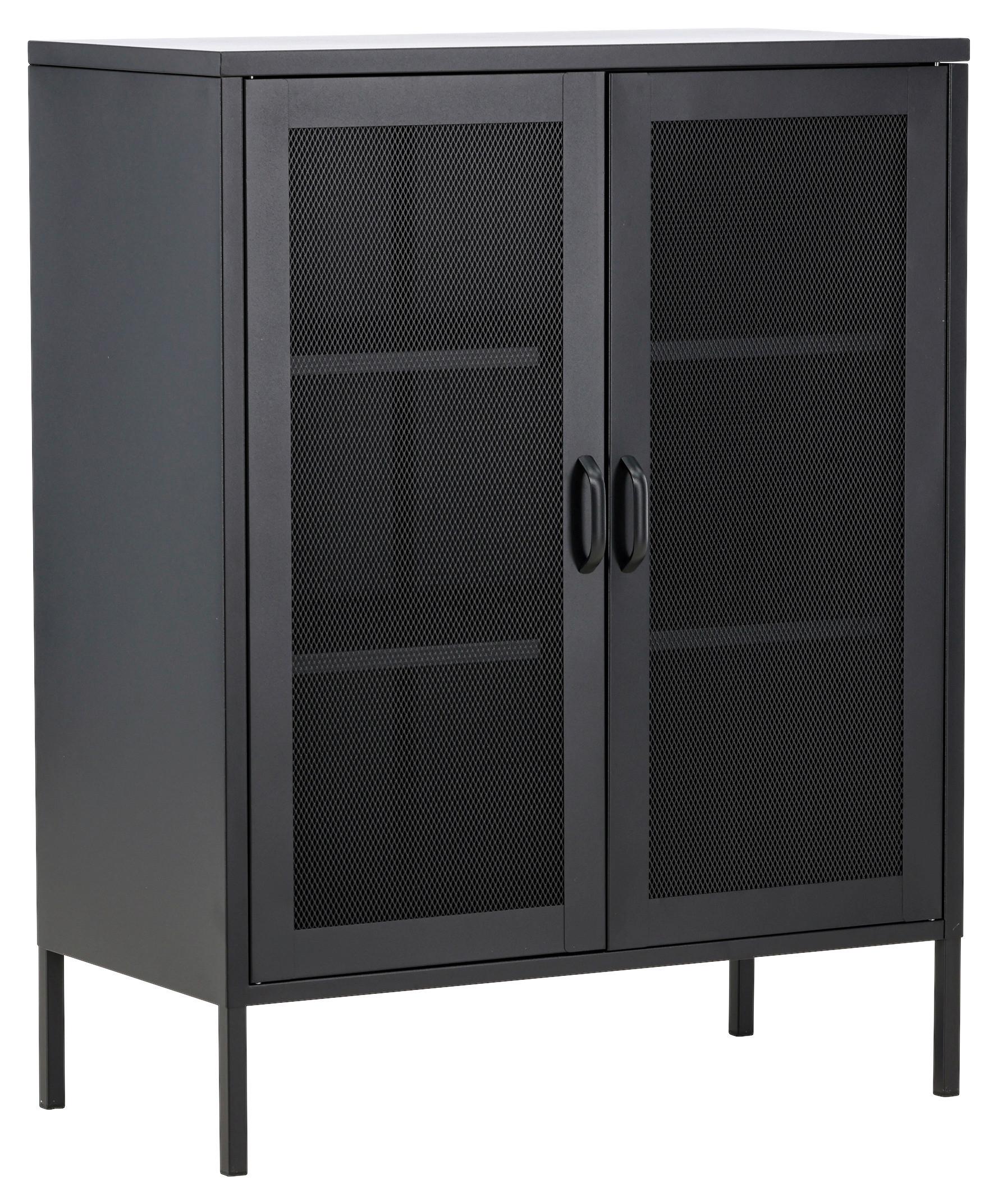 Sideboard Misha - Schwarz, Design, Metall (80/101.5/40cm) - Livetastic