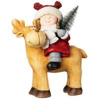 Dekofigur Kind Anesa - Rot/Braun, KONVENTIONELL, Kunststoff (36/20/44cm) - Luca Bessoni