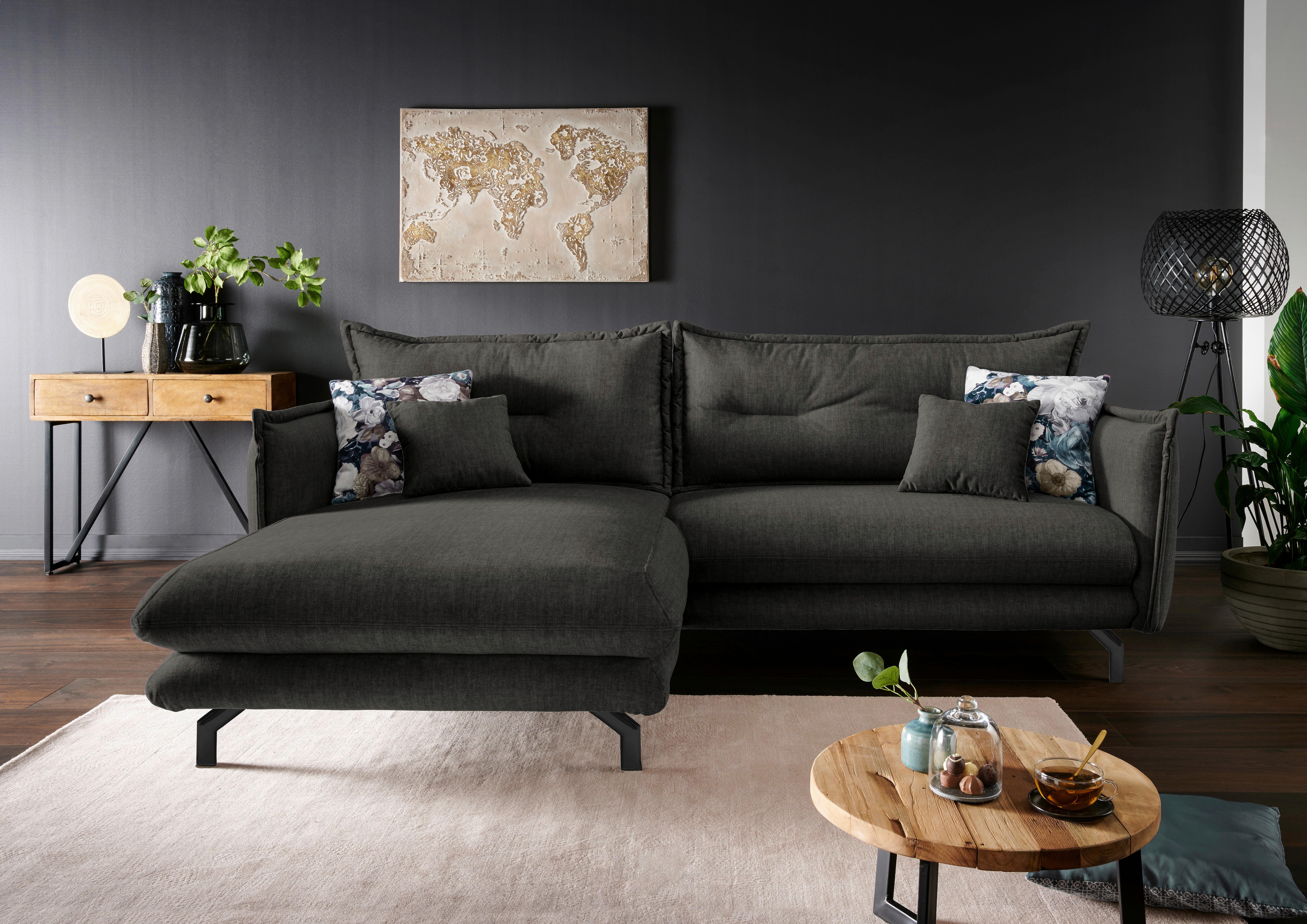 Ecksofa Lava Anthrazit S: 180/255 cm - Türkis/Anthrazit, MODERN, Textil (180/255cm) - Livetastic