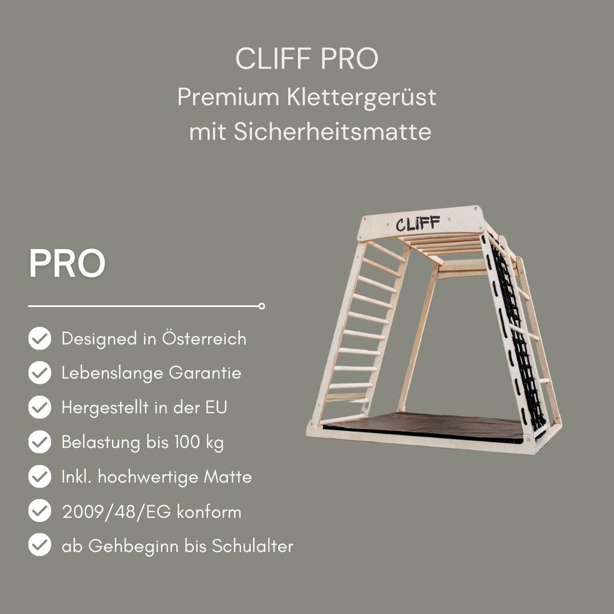 Klettergerüst 'Cliff' PRO BLACK EDITON - Schwarz/Weiß, Basics, Holz (113/115/110cm) - CLIFF