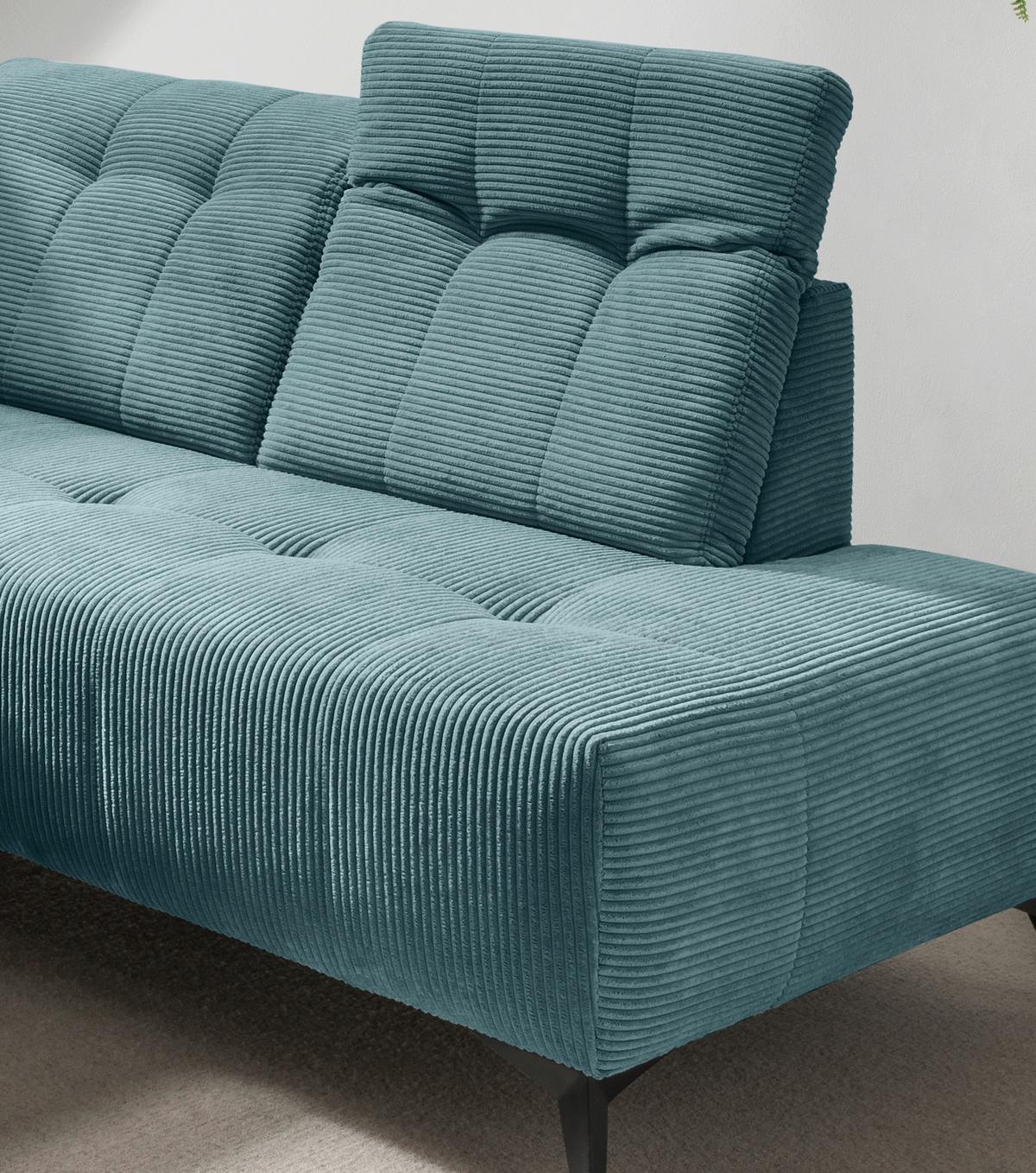 Ecksofa Fiore, Petrol S: 272x200 cm - Petrol/Schwarz, MODERN, Textil (272/200cm) - Livetastic