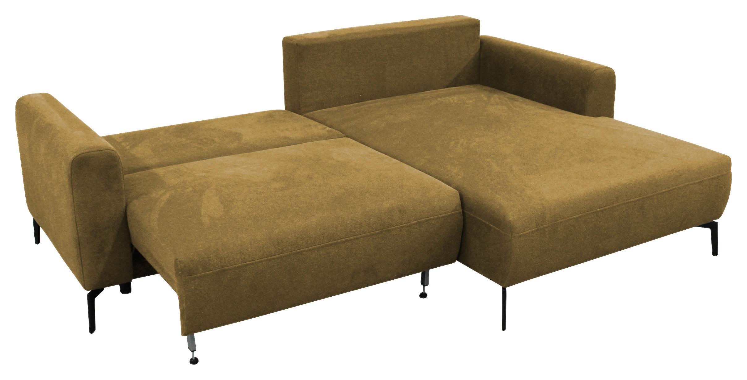 Ecksofa Prince Gelb S: 240x163 cm - Gelb/Schwarz, Design, Textil (240/163cm) - MID.YOU