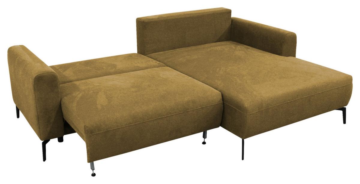 Ecksofa Prince Gelb S: 240x163 Cm - Gelb/Schwarz, Design, Textil (240/163cm) - MID.YOU