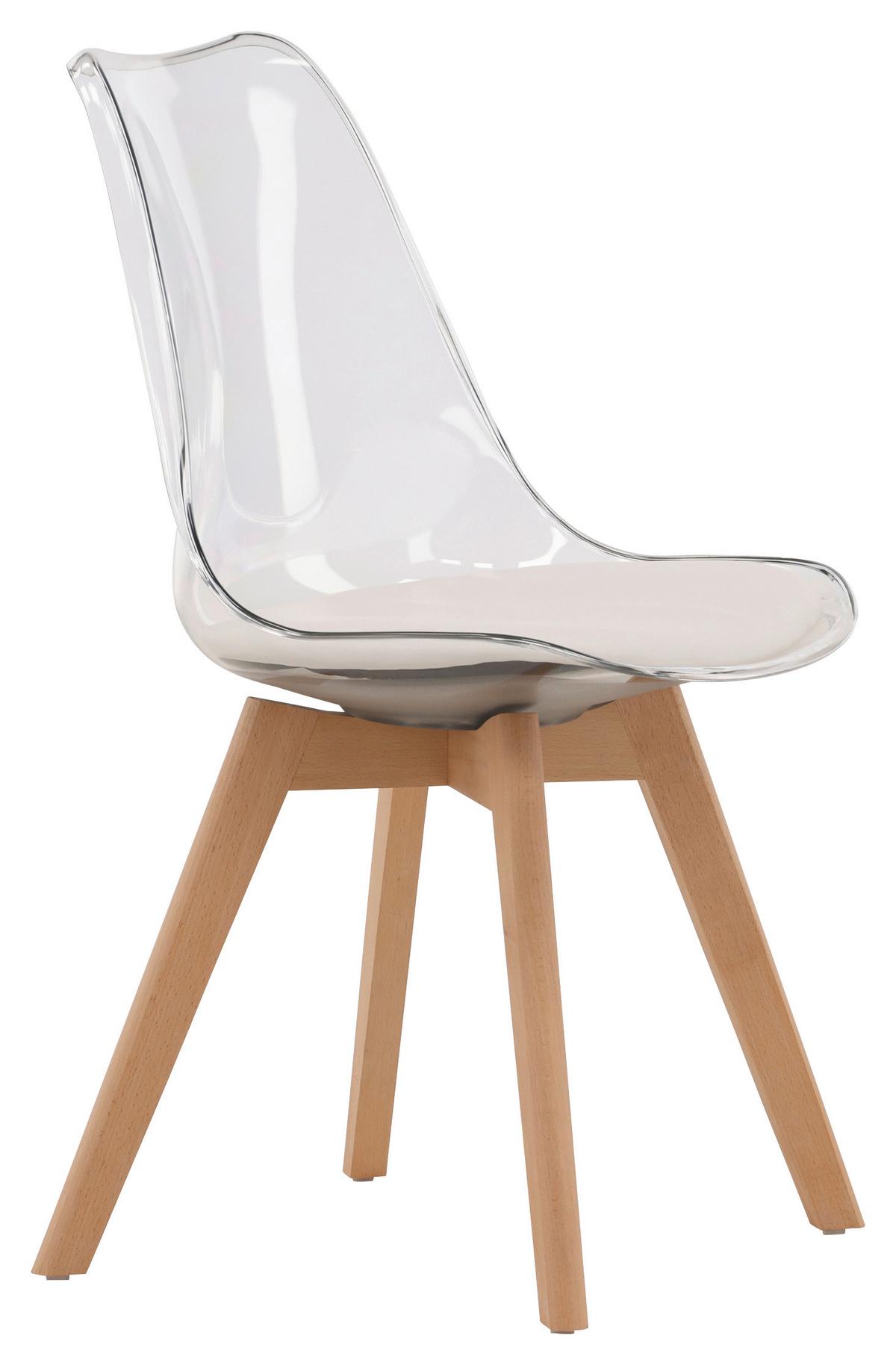 Stuhl-Set Edvin - Birkefarben/Weiß, Design, Holz/Textil (49/85/50cm) - Livetastic
