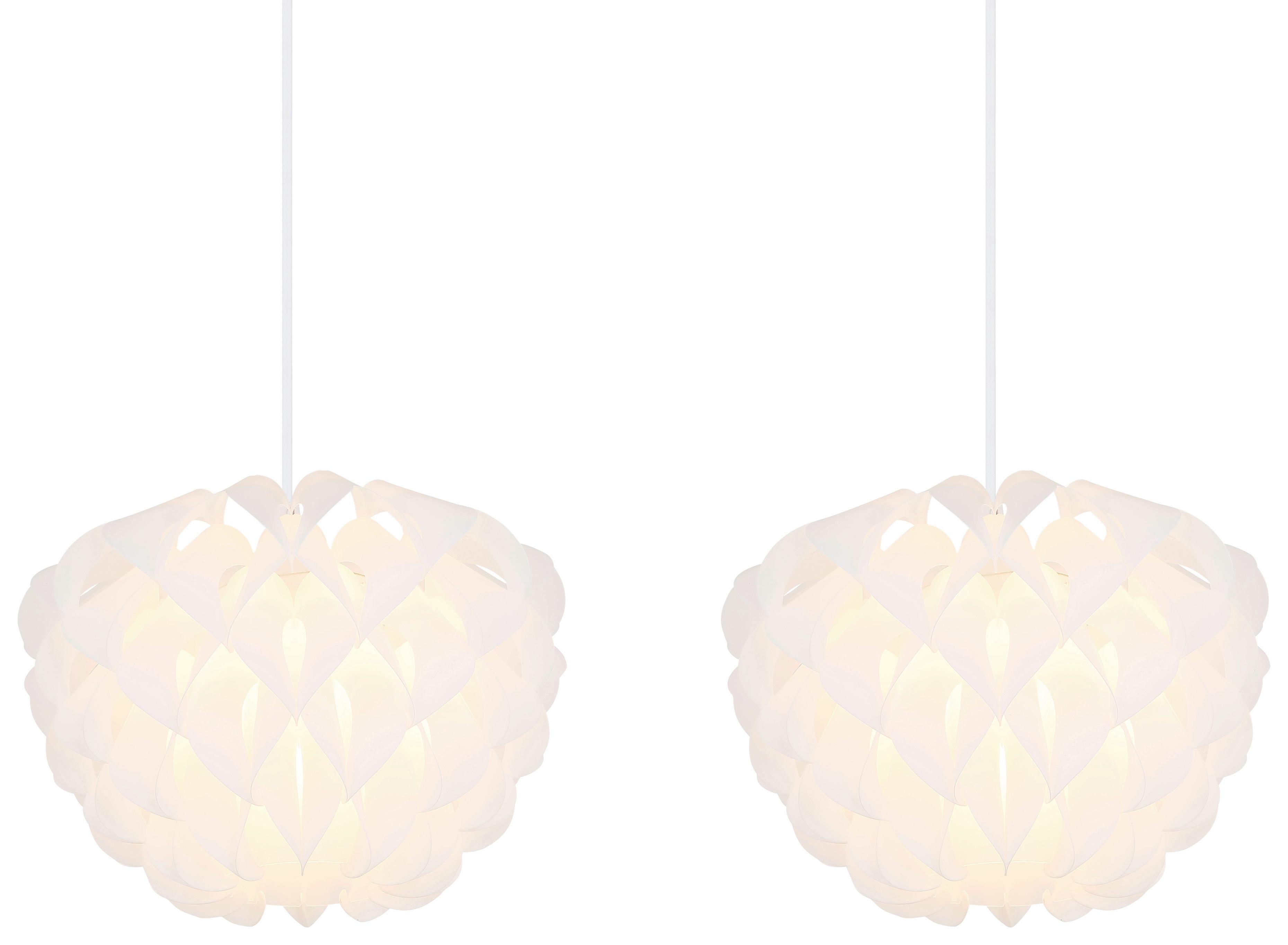 Hängeleuchte Irene H: 26 cm 3-Flammig - Weiß, Basics, Kunststoff/Metall (101/26/120cm) - Globo