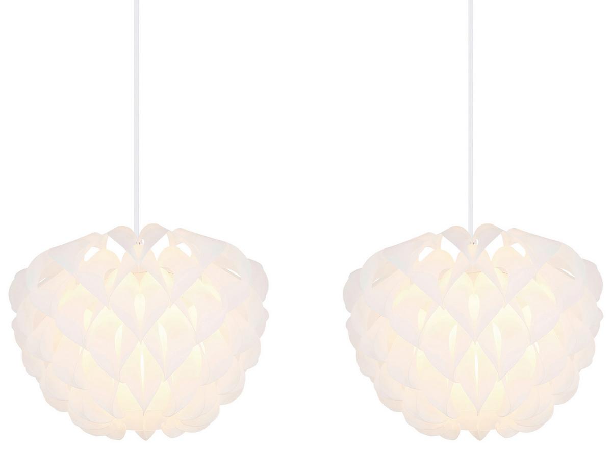 Hängeleuchte Irene H: 26 cm 3-Flammig - Weiß, Basics, Kunststoff/Metall (101/26/120cm) - Globo