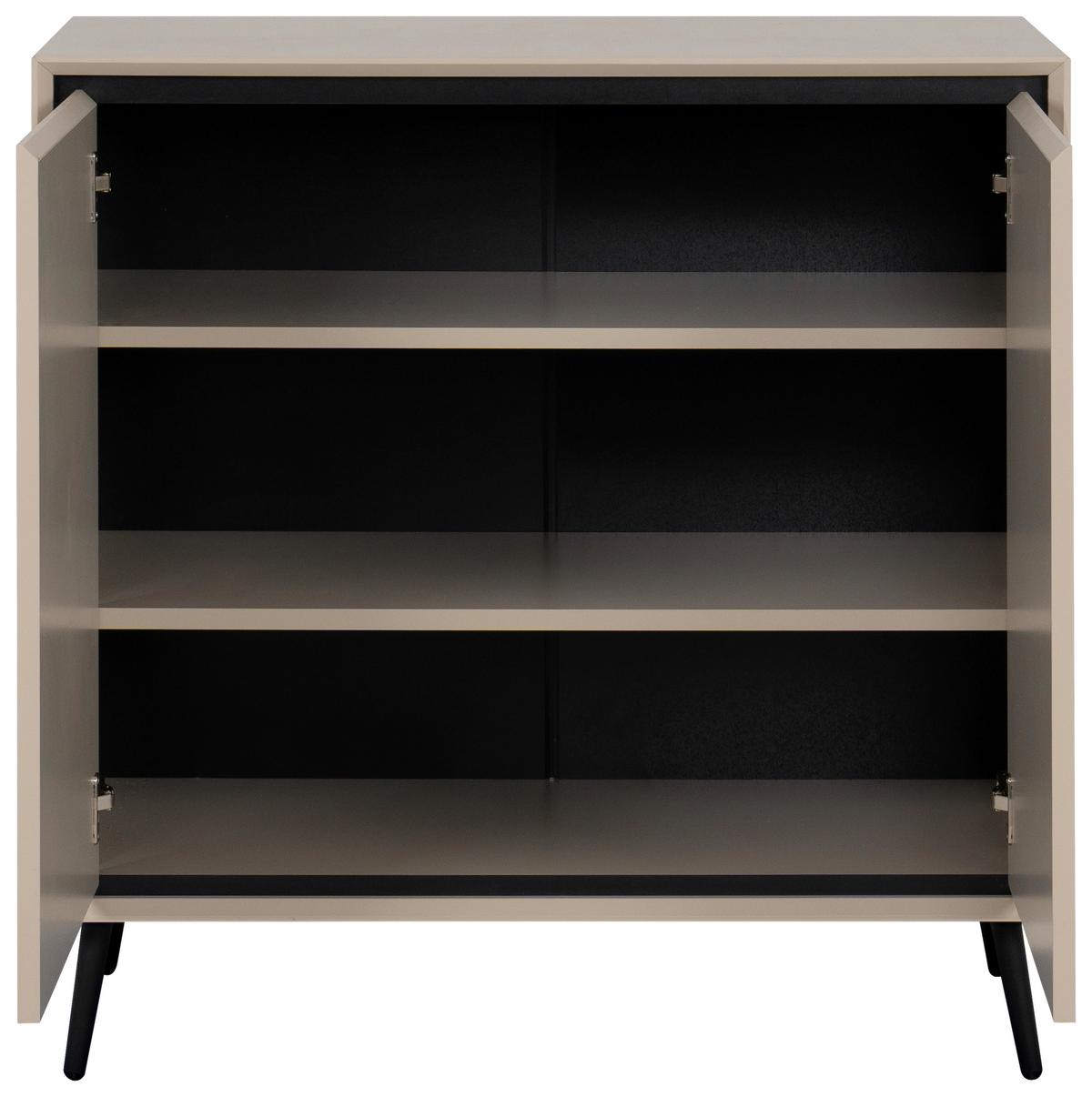 Kommode Arona 01a - Sandfarben/Schwarz, MODERN, Holzwerkstoff (90/90/38cm) - Livetastic