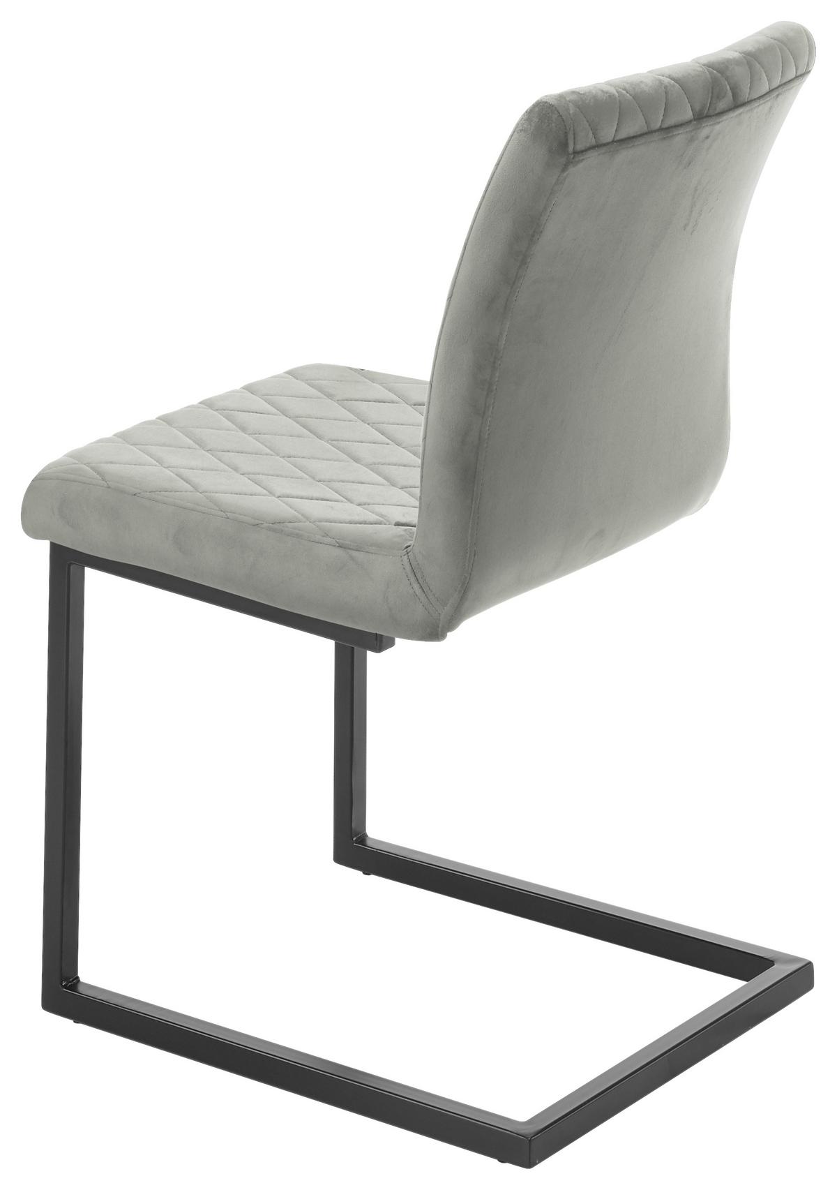 Schwingstuhl Kian Grau Gepolstert - Schwarz/Grau, MODERN, Textil/Metall (47/86/63cm) - MID.YOU