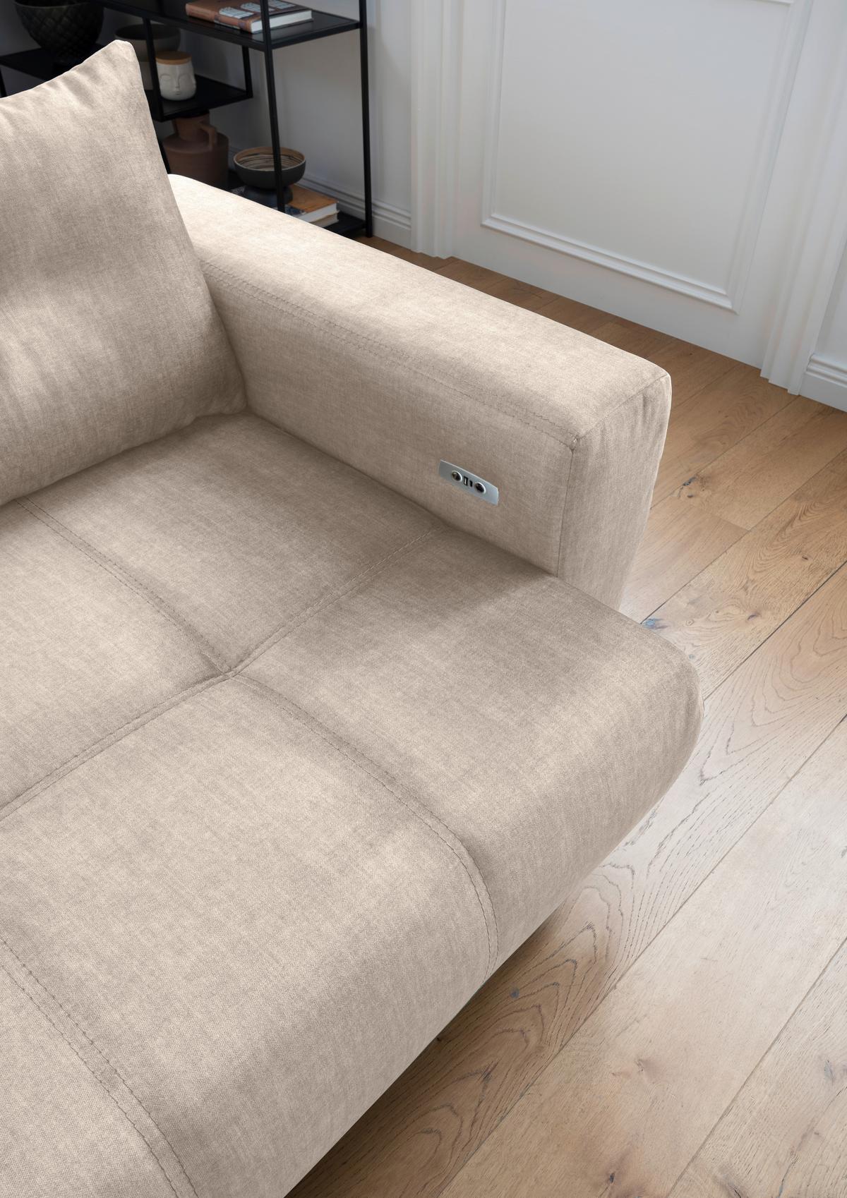 Ecksofa Restato, Creme S: 177x246 cm - Creme/Schwarz, MODERN, Textil (177/246cm) - MID.YOU