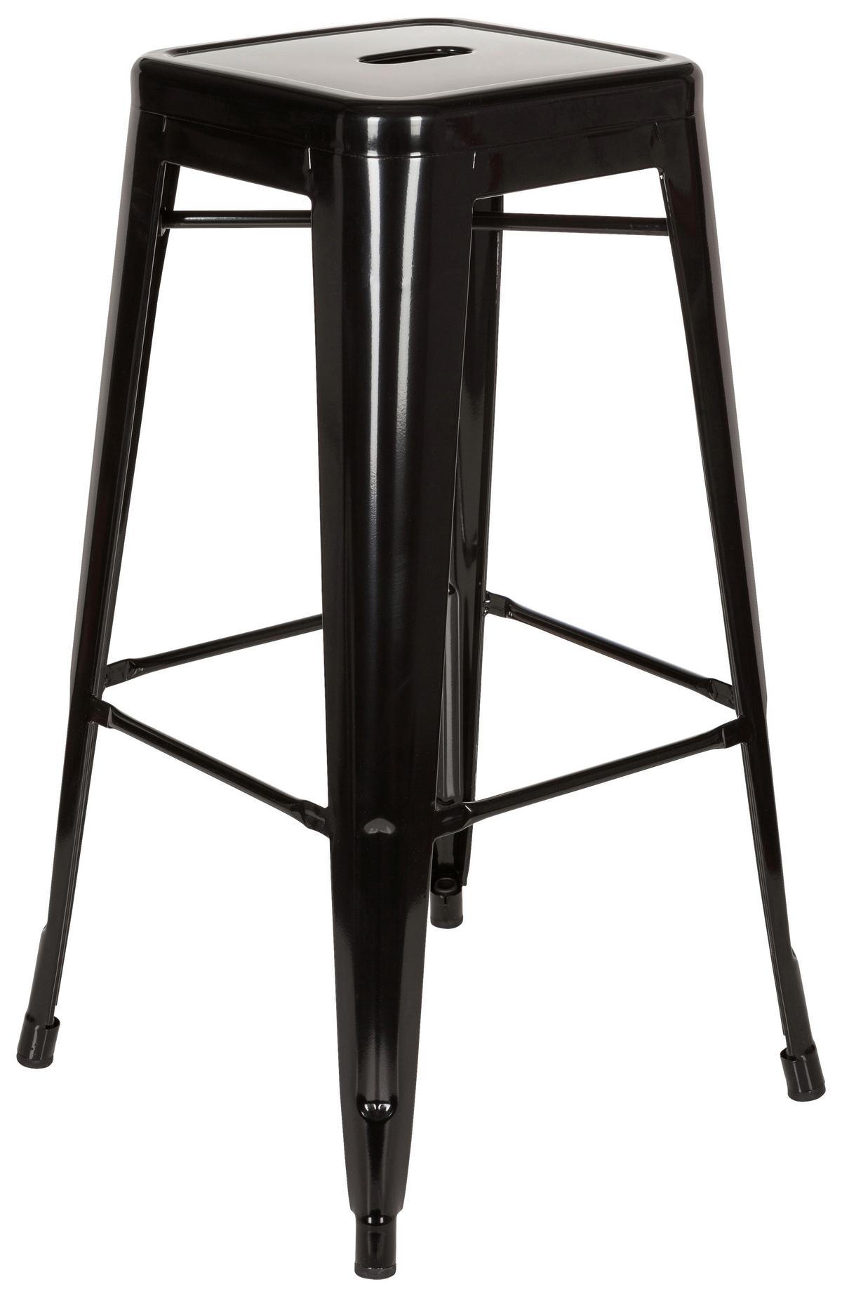 Barhocker Vantaggio High Schwarz Stapelbar - Schwarz, Basics, Metall (44/77/44cm) - MID.YOU