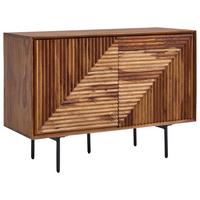 Sideboard Sheesham Sheeshamfarben B: 100 Cm - Sheeshamfarben/Schwarz, Design, Holz (100/71/40cm) - MID.YOU