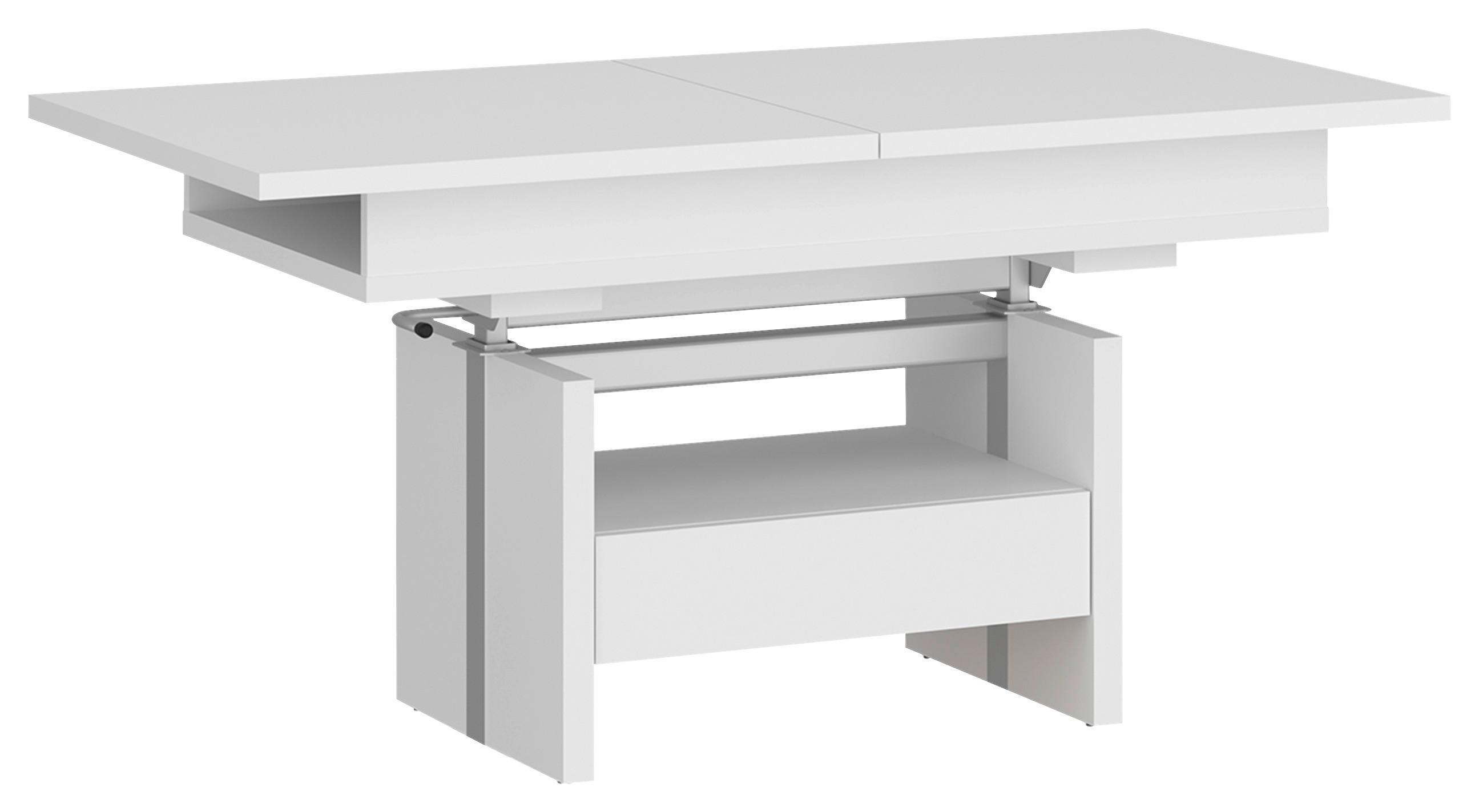 Couchtisch Cortado weiß, B: 110-150cm - Weiß, MODERN, Holzwerkstoff (110-150/56-72/65cm) - Modern Living