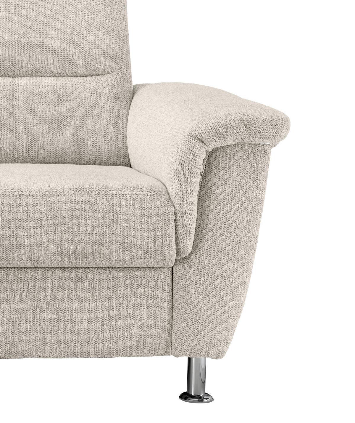 Ecksofa mit Stauraum Parole Beige Chenille - Chromfarben/Beige, MODERN, Textil (165/231cm) - Livetastic