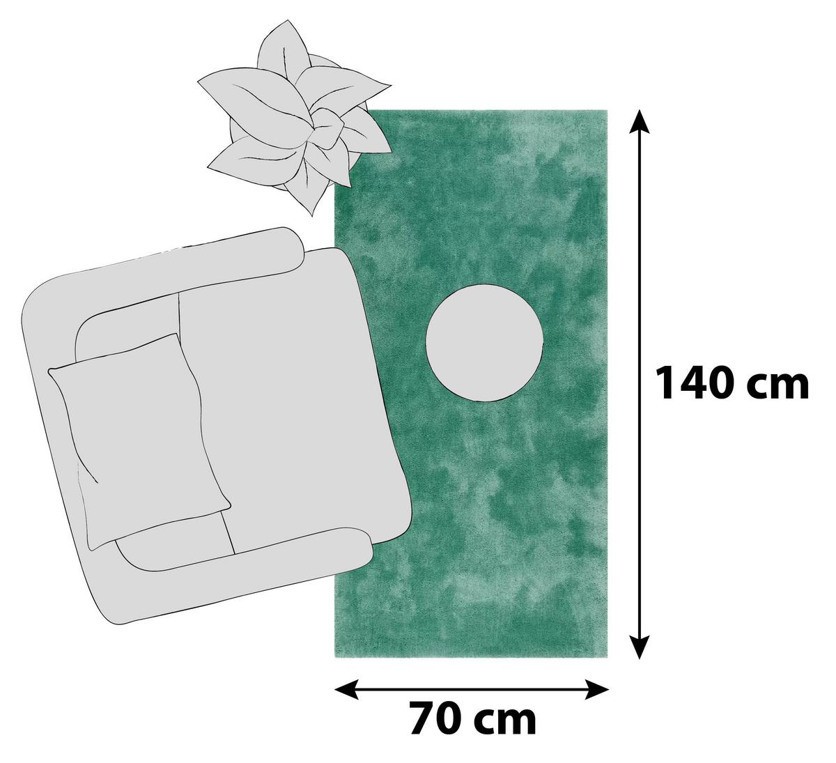 Hochflorteppich Relaxx - Smaragdgrün, Basics, Textil (70/140cm) - Esprit