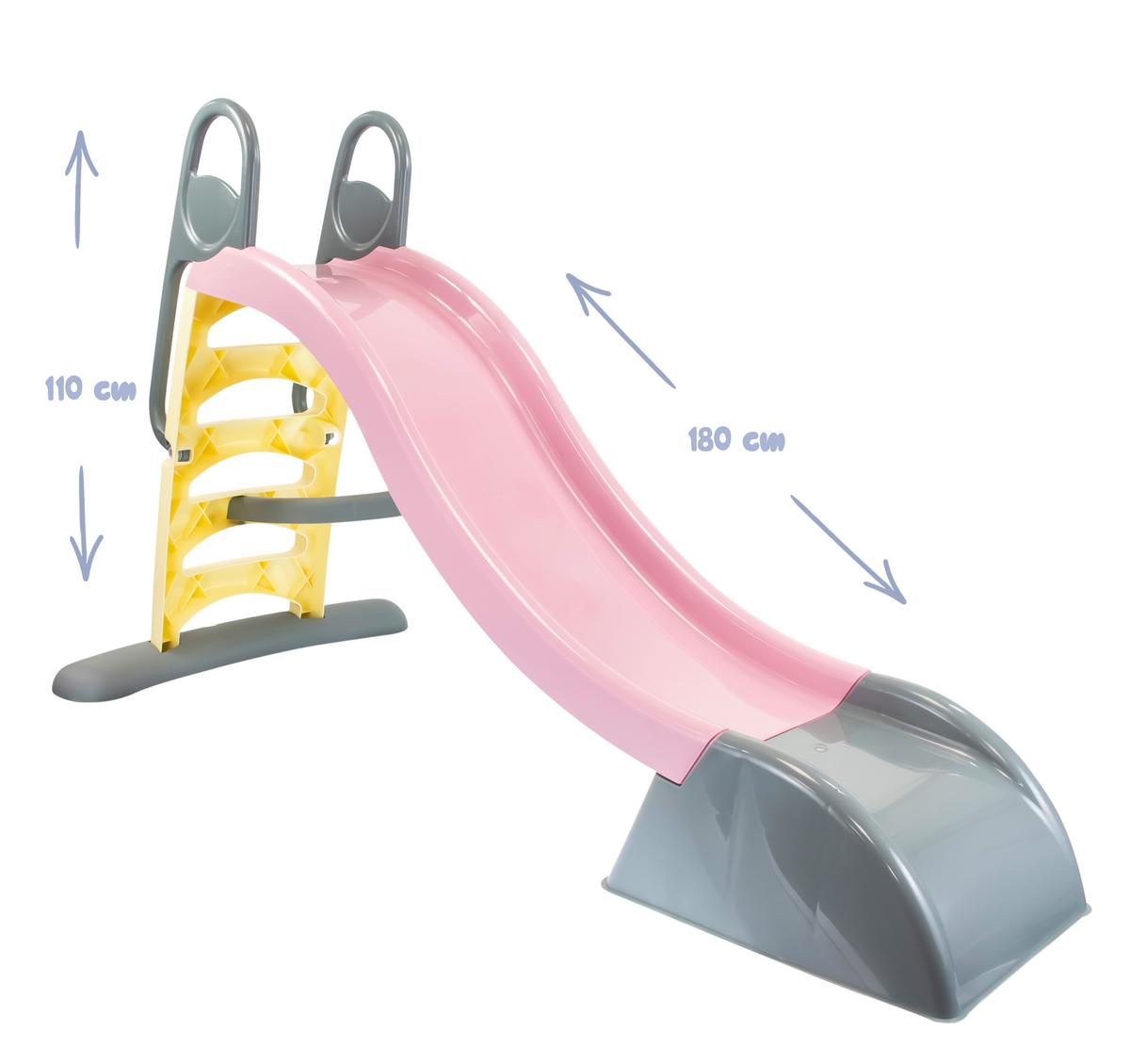 Dětská skluzavka LARGE SLIDE - světle růžová, Konvenční, plast (84,5/110/182cm)