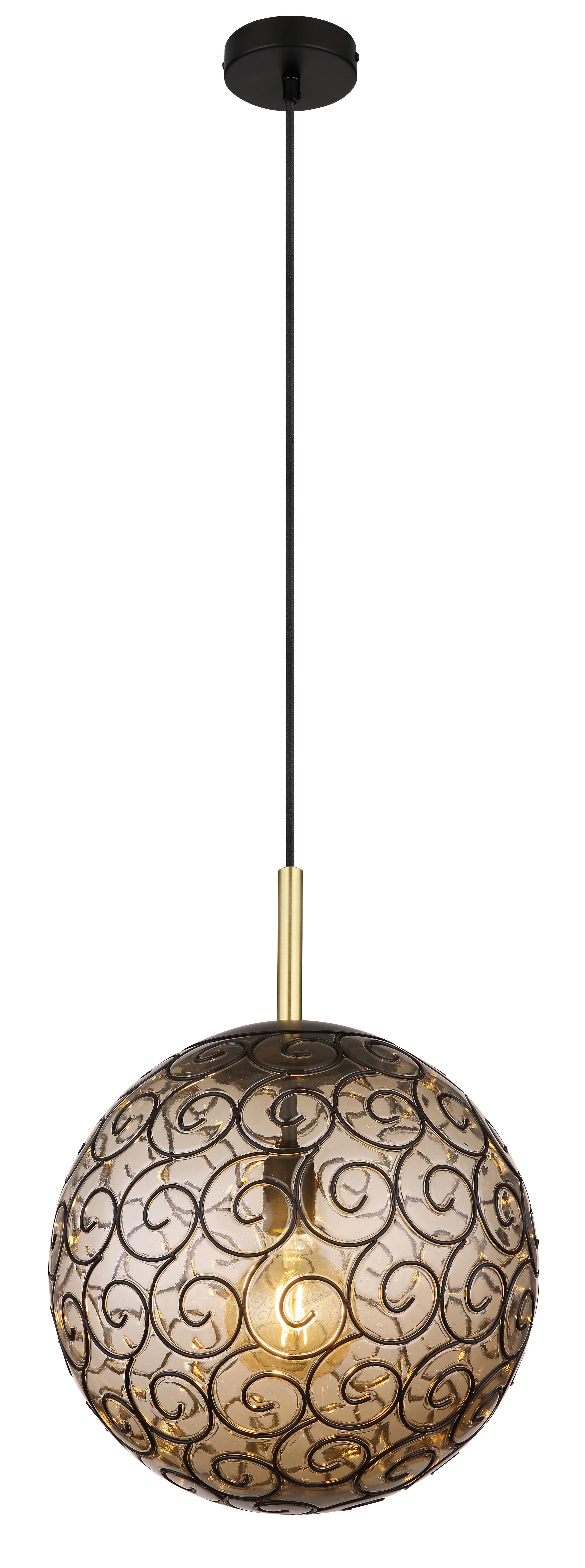 Hängeleuchte 15659h1 - Goldfarben/Schwarz, KONVENTIONELL, Kunststoff/Metall (35/120cm) - Globo