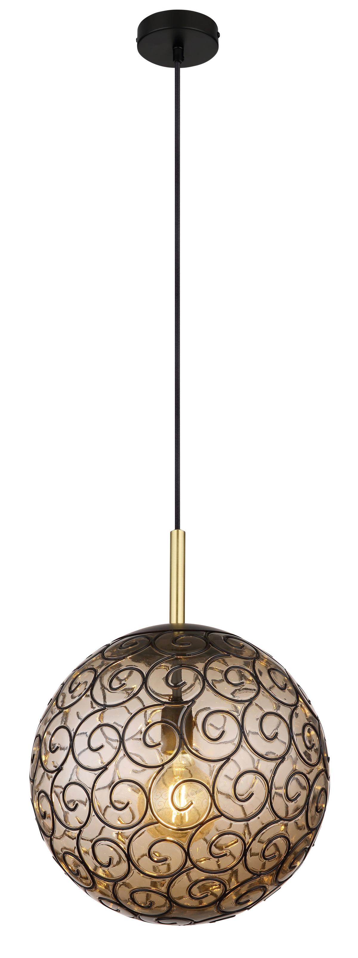 Hängeleuchte 15659h1 - Goldfarben/Schwarz, KONVENTIONELL, Kunststoff/Metall (35/120cm) - Globo