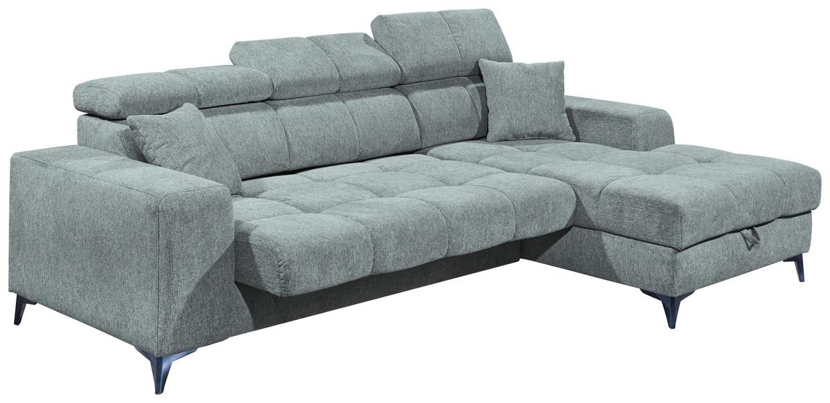 Ecksofa Sydney Hellblau S: 268/172 Cm - Schwarz/Hellblau, KONVENTIONELL, Textil (268/172cm) - MID.YOU