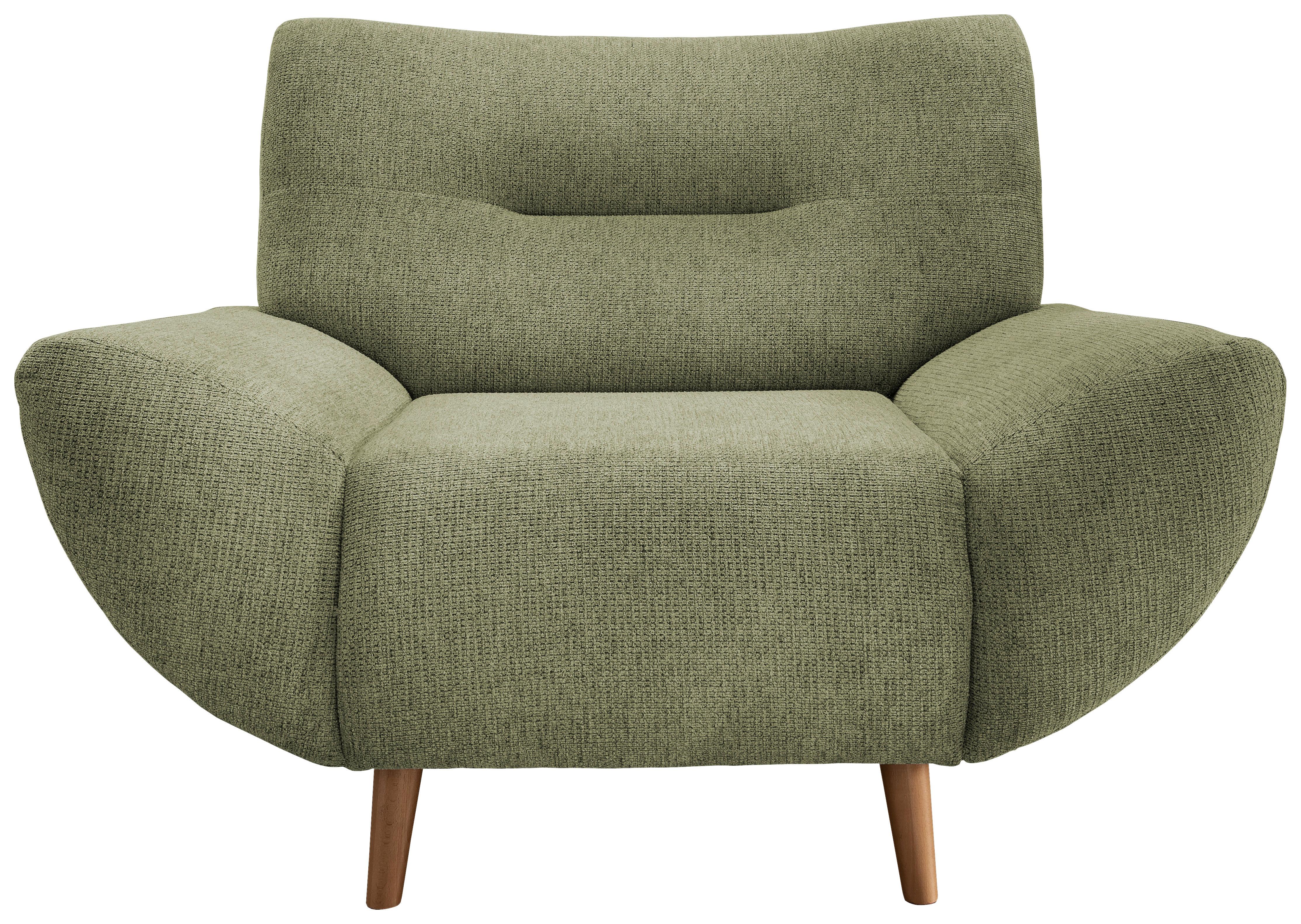 Sessel Drago Grün B/H/T: 111/81/90 cm - Wildeiche/Grün, MODERN, Holz/Textil (111/81/90cm) - P & B